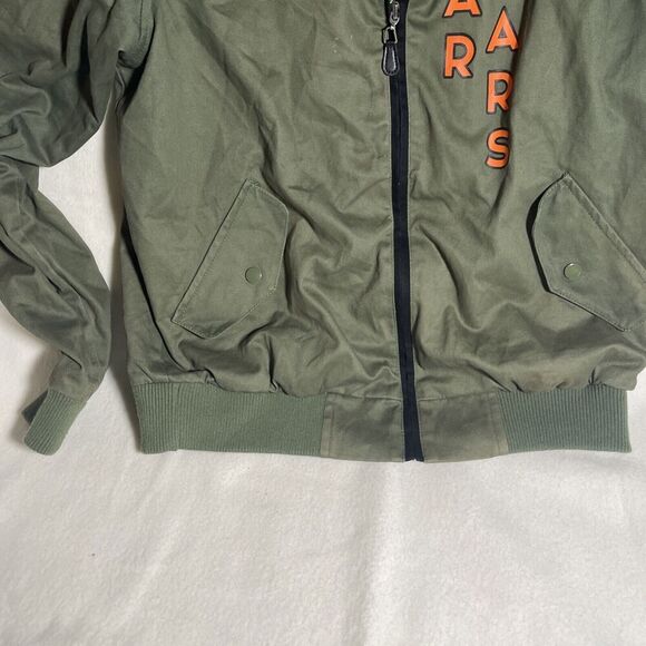 Star Wars Jacket Mens Md Polyester Full Zip Front Pockets Green Logo Letters VTG - Picture 6 of 9